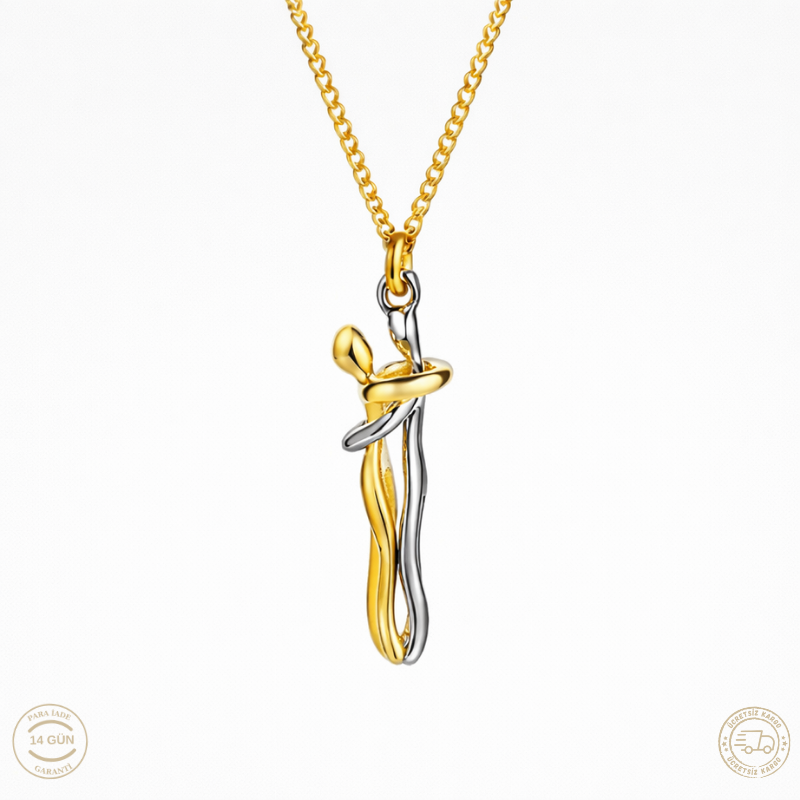 Sarılan Ruh Çift Kolyesi