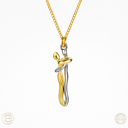 Sarılan Ruh Çift Kolyesi